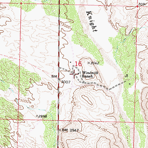 Topographic Map of Windmill Ranch, AZ