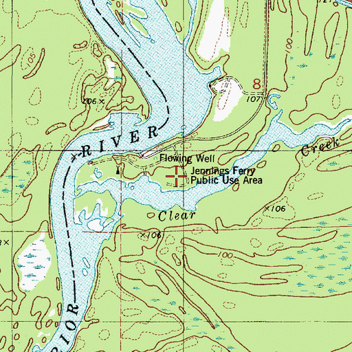 Topographic Map of Jennings Ferry Public Use Area, AL