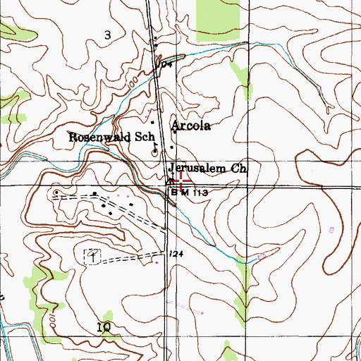 Topographic Map of Jerusalem School (historical), AL