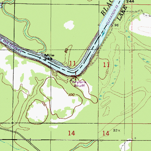 Topographic Map of Myers Landing (historical), AL