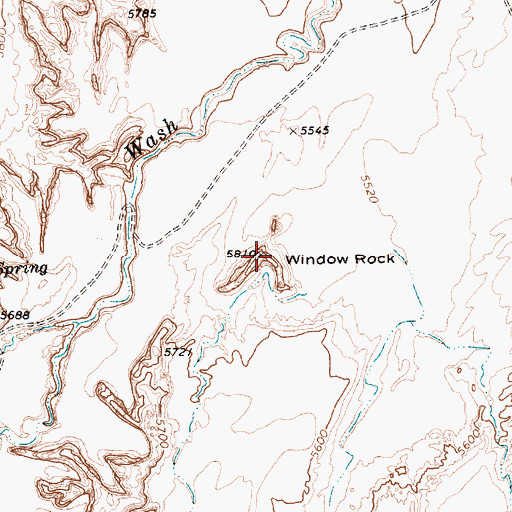 Topographic Map of Window Rock, AZ