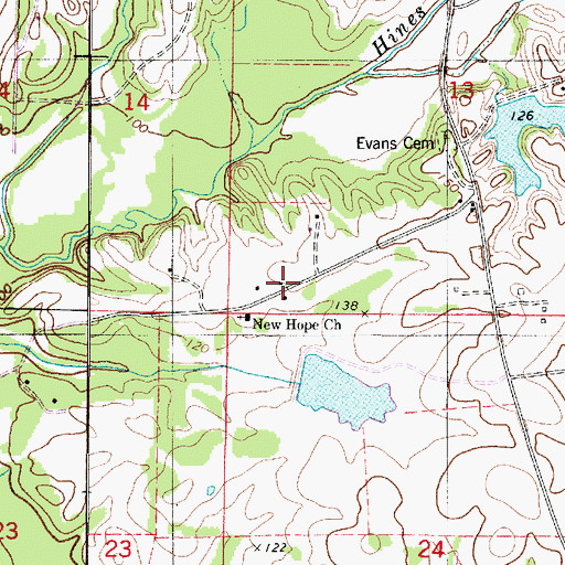 Topographic Map of New Hope School (historical), AL