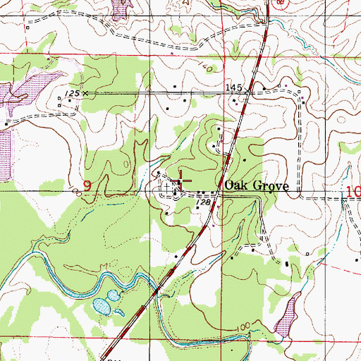 Topographic Map of Oak Grove School (historical), AL