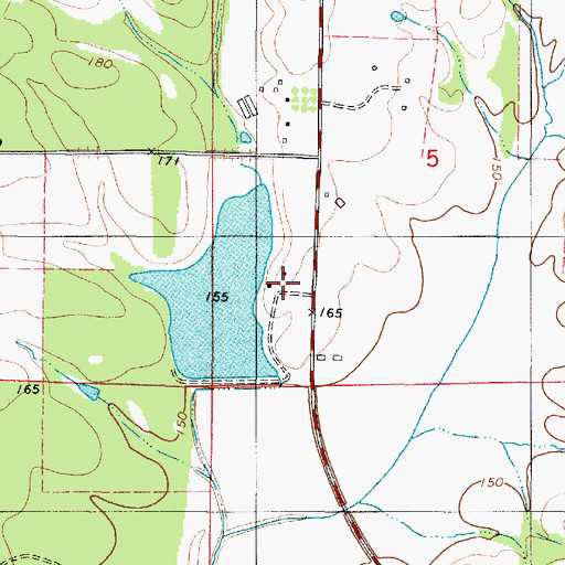 Topographic Map of Peck Place Plantation (historical), AL