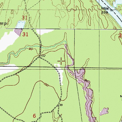 Topographic Map of Pole and Be Damned Reach (historical), AL