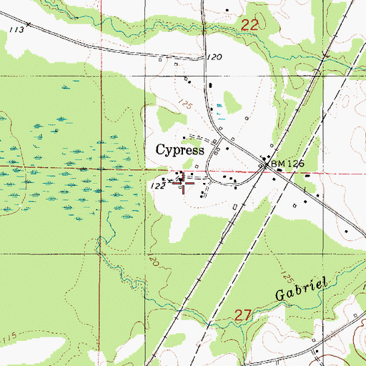 Topographic Map of Saint James Church, AL