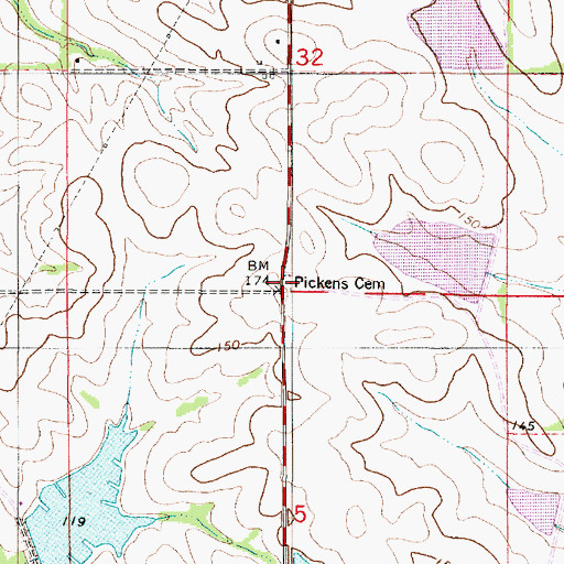 Topographic Map of Saint Johns Chapel (historical), AL