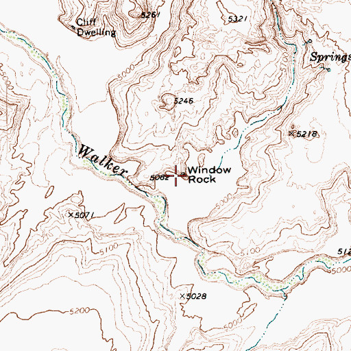 Topographic Map of Window Rock, AZ