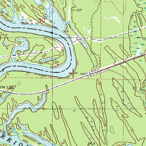 Topographic Map of Samples Bluff, AL