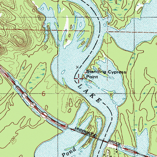 Topographic Map of Standing Cypress Point, AL