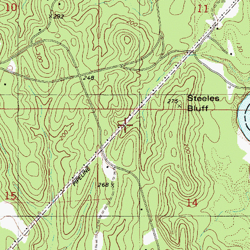 Topographic Map of Steeles Bluff, AL