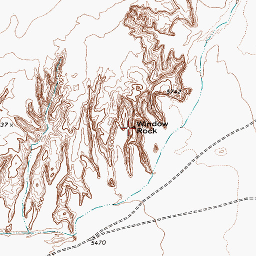Topographic Map of Window Rock, AZ