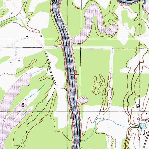 Topographic Map of Taylors Bar, AL