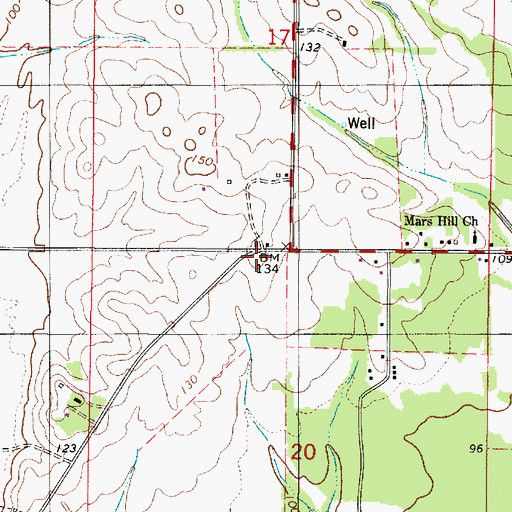 Topographic Map of Union Chapel (historical), AL