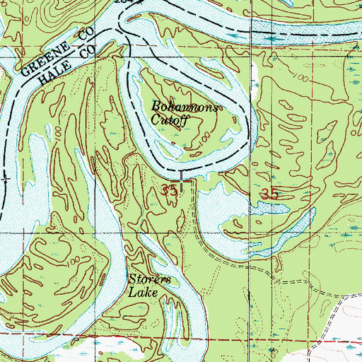 Topographic Map of Wilson Bluff, AL