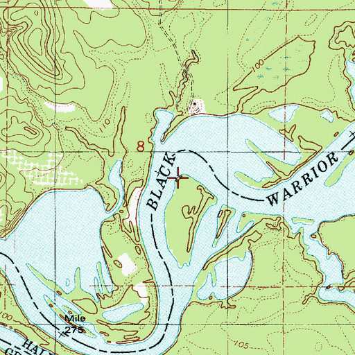 Topographic Map of Z Loggans Bar, AL