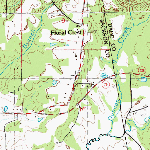Topographic Map of Advent Church, AL