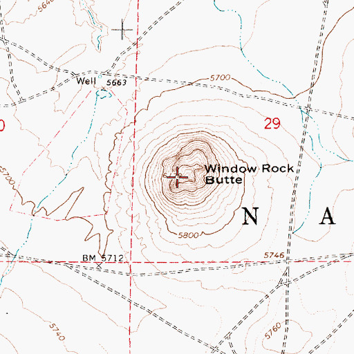 Topographic Map of Twentieth Street School, AZ