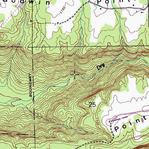 Topographic Map of Banks Branch, AL