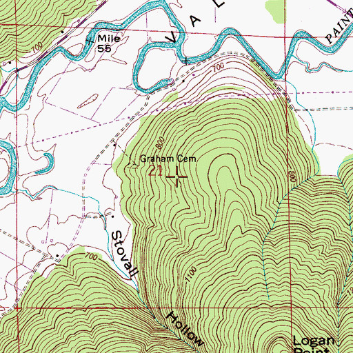 Topographic Map of Beachboro (historical), AL