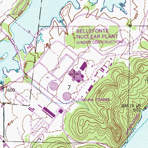 Topographic Map of Bellefonte Nuclear Plant, AL