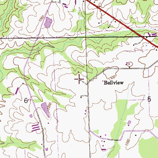Topographic Map of Bellview School (historical), AL