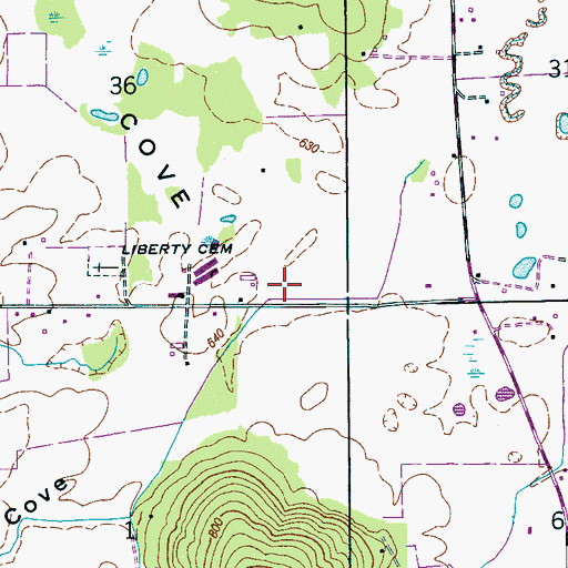 Topographic Map of Berrys (historical), AL