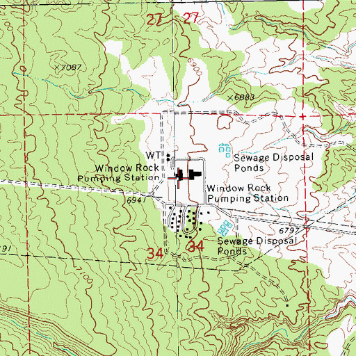 Topographic Map of Window Rock Pumping Station, AZ