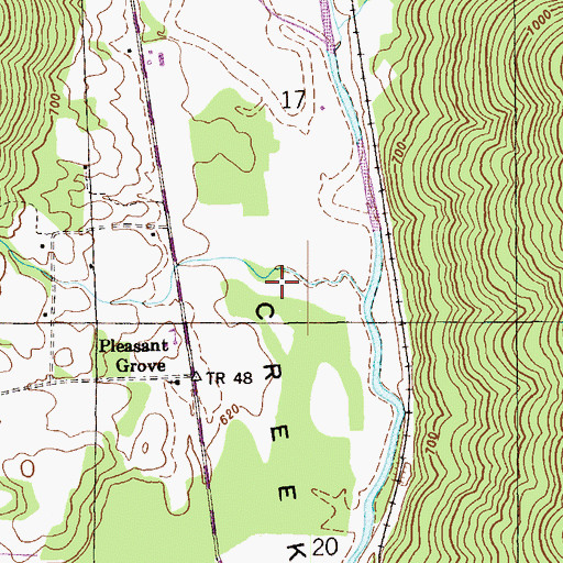 Topographic Map of Blue Spring, AL