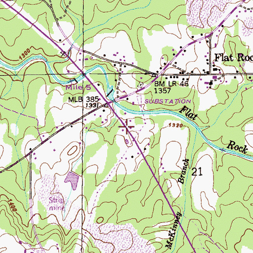 Topographic Map of Calvary Church, AL