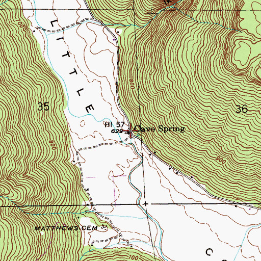 Topographic Map of Cave Spring Church, AL
