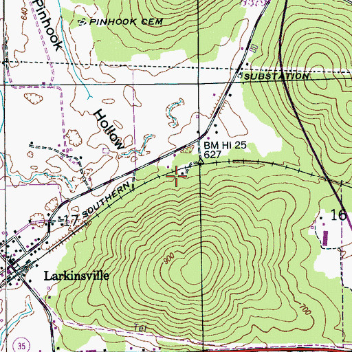 Topographic Map of Cedar Grove School (historical), AL