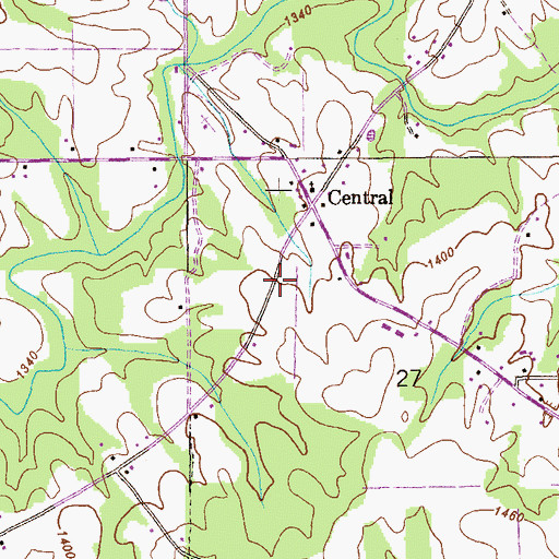 Topographic Map of Central School (historical), AL