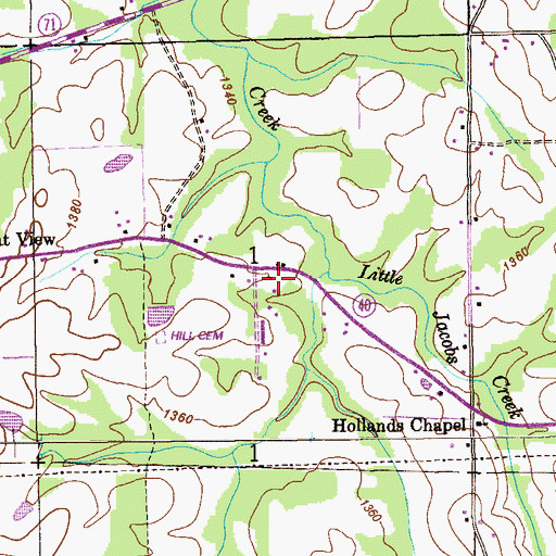 Topographic Map of Chalybeate Springs School (historical), AL