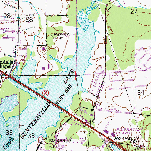 Topographic Map of Clarks Lake (historical), AL