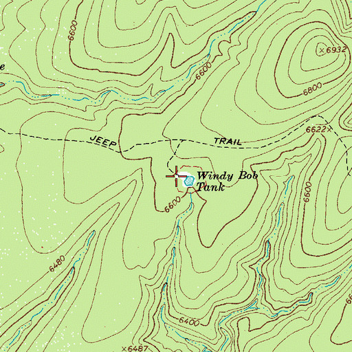 Topographic Map of Windy Bob Tank, AZ