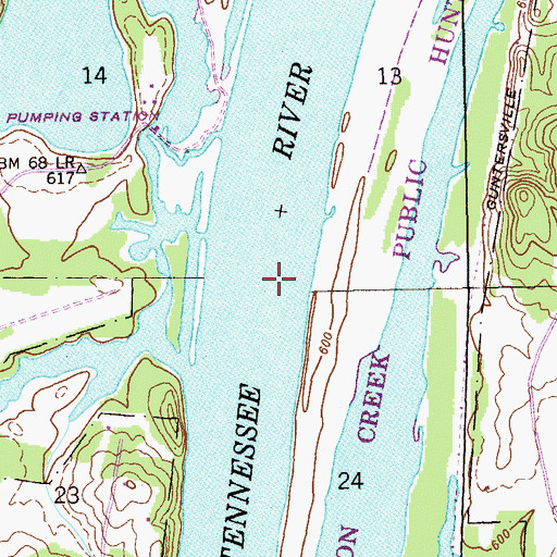 Topographic Map of Coffee Bend Bar, AL