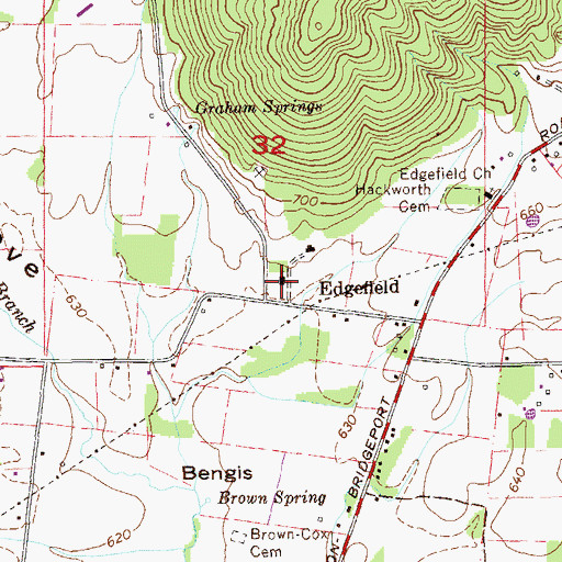 Topographic Map of Edgefield Church, AL