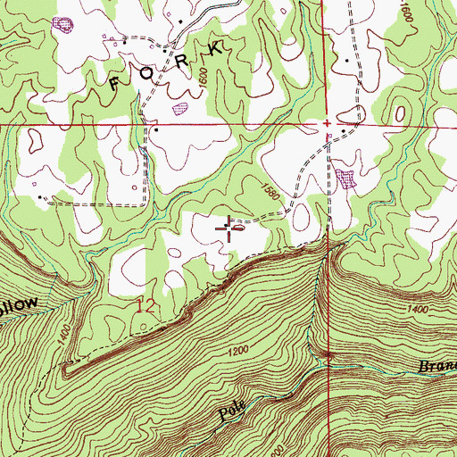 Topographic Map of Fork Mountain Mine, AL