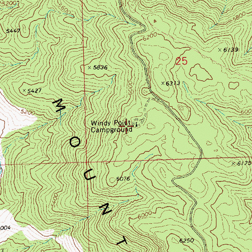 Topographic Map of Windy Point Campground, AZ