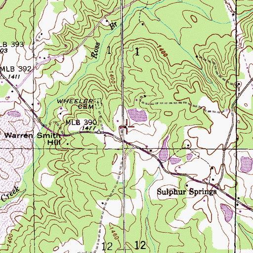Topographic Map of Glorious Church, AL