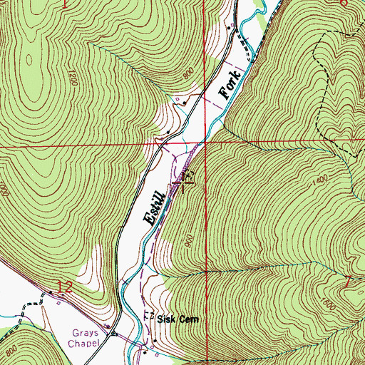 Topographic Map of Grays Chapel Church (historical), AL