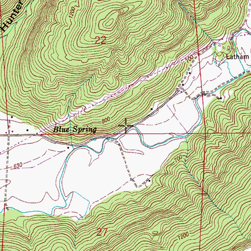 Topographic Map of Guess Creek School (historical), AL