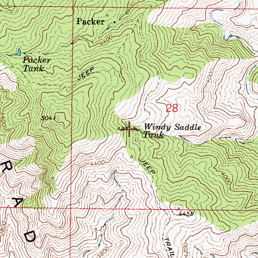 Topographic Map of Windy Saddle Tank, AZ