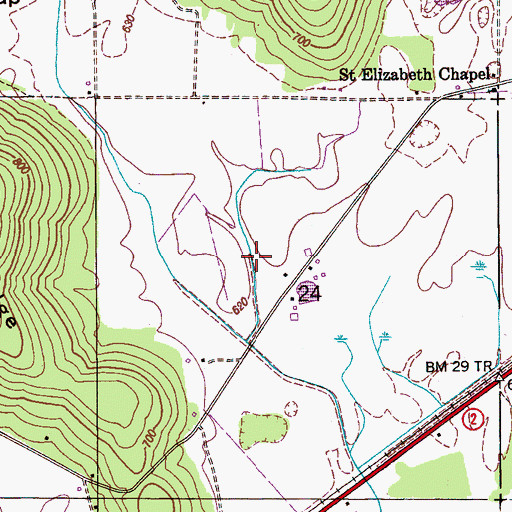 Topographic Map of Hall Hollow, AL