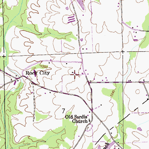 Topographic Map of Hannah (historical), AL