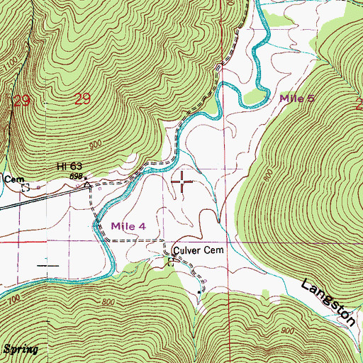 Topographic Map of Hurricane Hollow, AL
