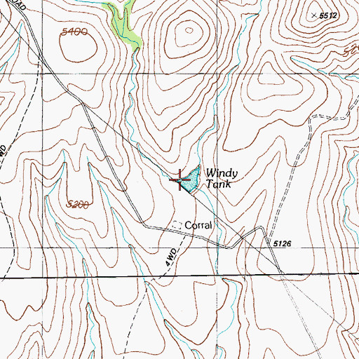 Topographic Map of Windy Tank, AZ