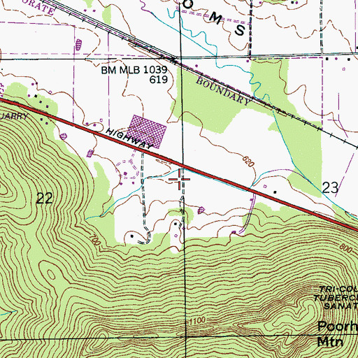 Topographic Map of Jackson County Farm (historical), AL