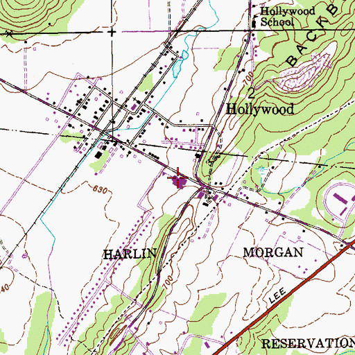 Topographic Map of Jackson County Technical School, AL